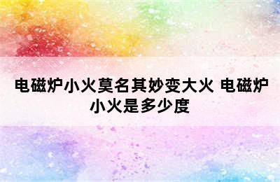 电磁炉小火莫名其妙变大火 电磁炉小火是多少度